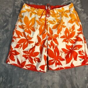 Nike Men's Swim Trunks Orange/Yellow/White Size XL